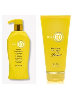 IT'S A 10
Miracle Brightening Blondes Shampoo & MIRACLE FIVE MINUTE HAIR REPAIR